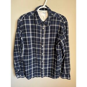 Selected Homme Mens Blue Plaid Regular Fit Button Down Shirt XL Flannel Casual